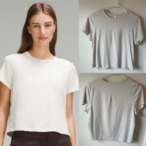 Lululemon Classic Fit Cotton Blend T-Shirt, color Bone, size 6